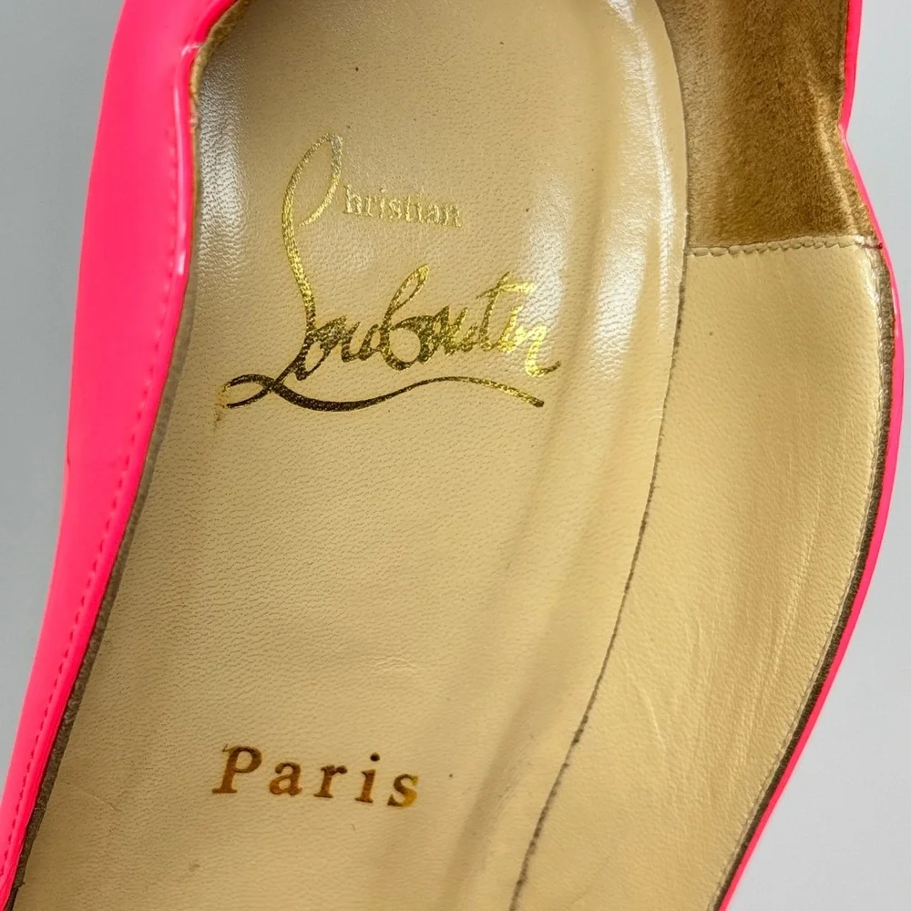 Christian Louboutin Pink Wavy Dolly Patent Heels Size 35.5